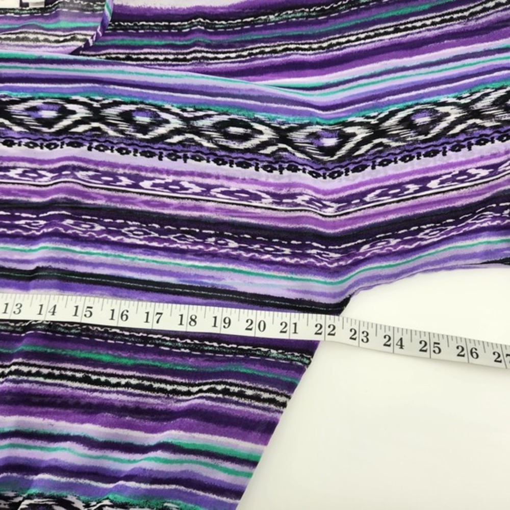 Chico's Women's Size 2 / US Large Purple‎ Print 3/4 Sleeve Button Blouse Top - Picture 4 of 5